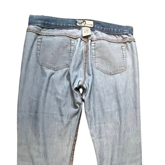 Women's Roxy jeans vintage Y2K low rise boot cut med wash boho flare bottom size - Picture 4 of 7